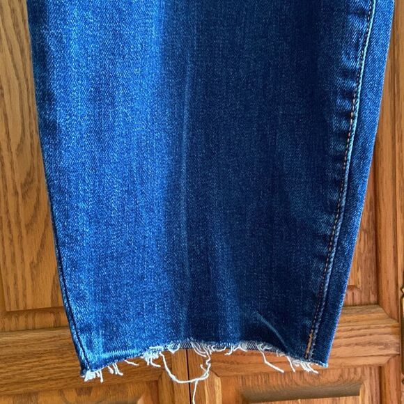 Old Navy High Rise O. G. Straight Ankle Fringe Buttonfly Jeans - Picture 6 of 9